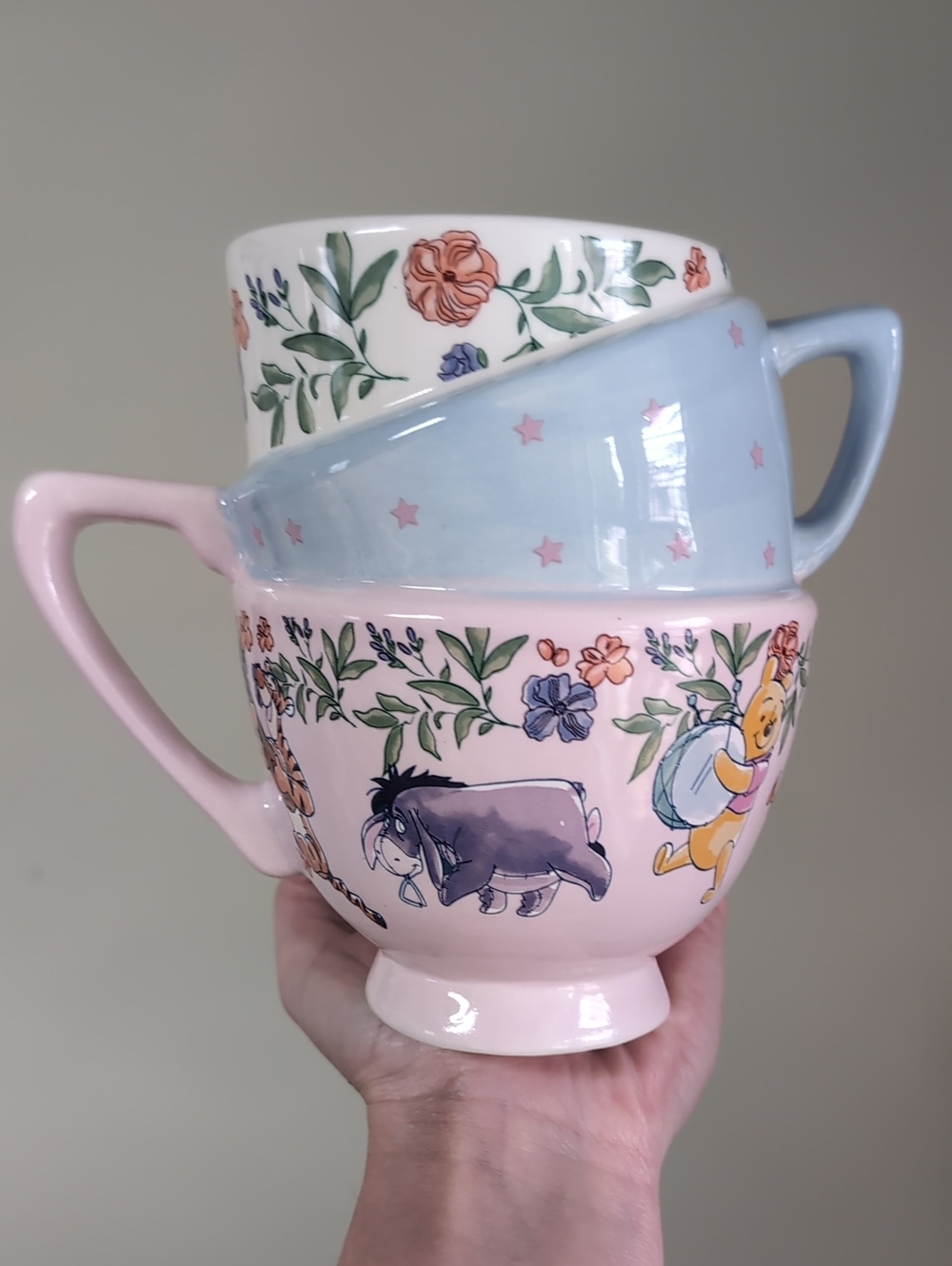 Disney Winnie The Pooh Pastel Stacking Style Mug with Floral Design 🌸